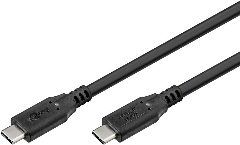 USB Goobay USB-C - USB-C kabelis 2 m, juodas (RB74193)