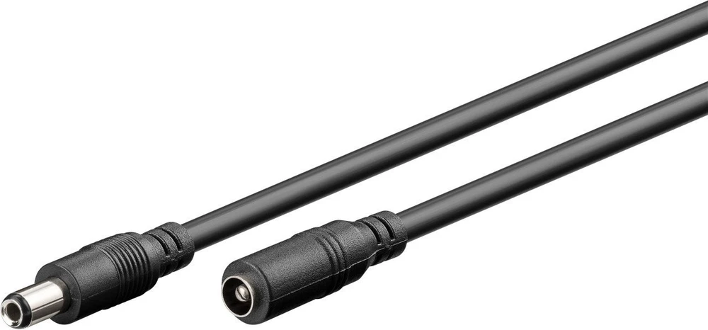 Goobay DC maitinimo kabelio ilgiklis 1.5m 5.5×2.5mm juodas 2×0.5 mm² max 24VDC 140W
