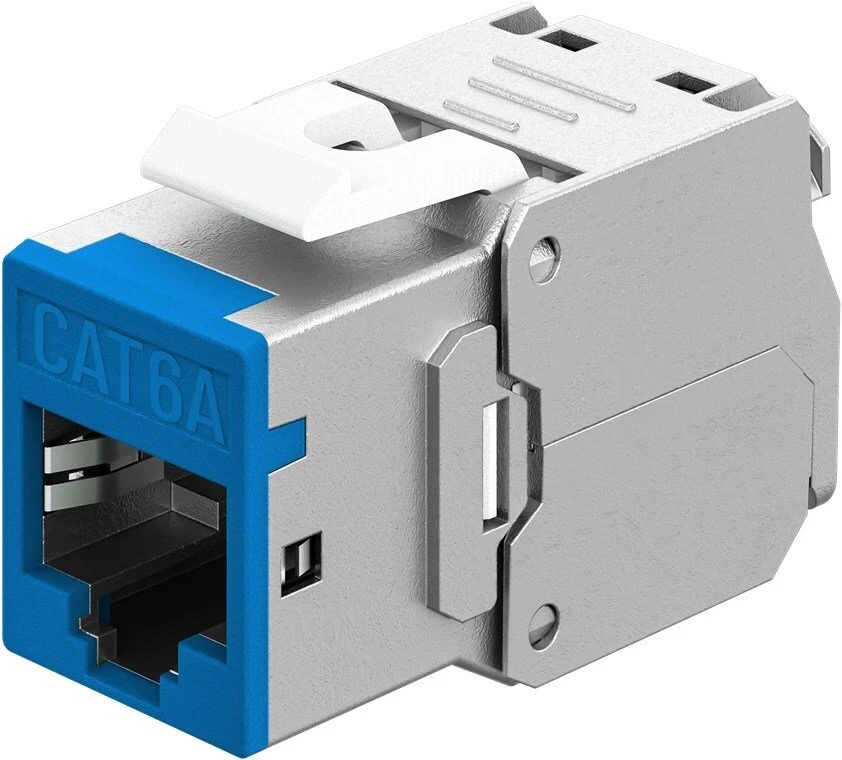 Goobay Keystone-modul RJ45 CAT 6A, STP, Slim mėlyna - Wersja kolorystyczna mėlyna
