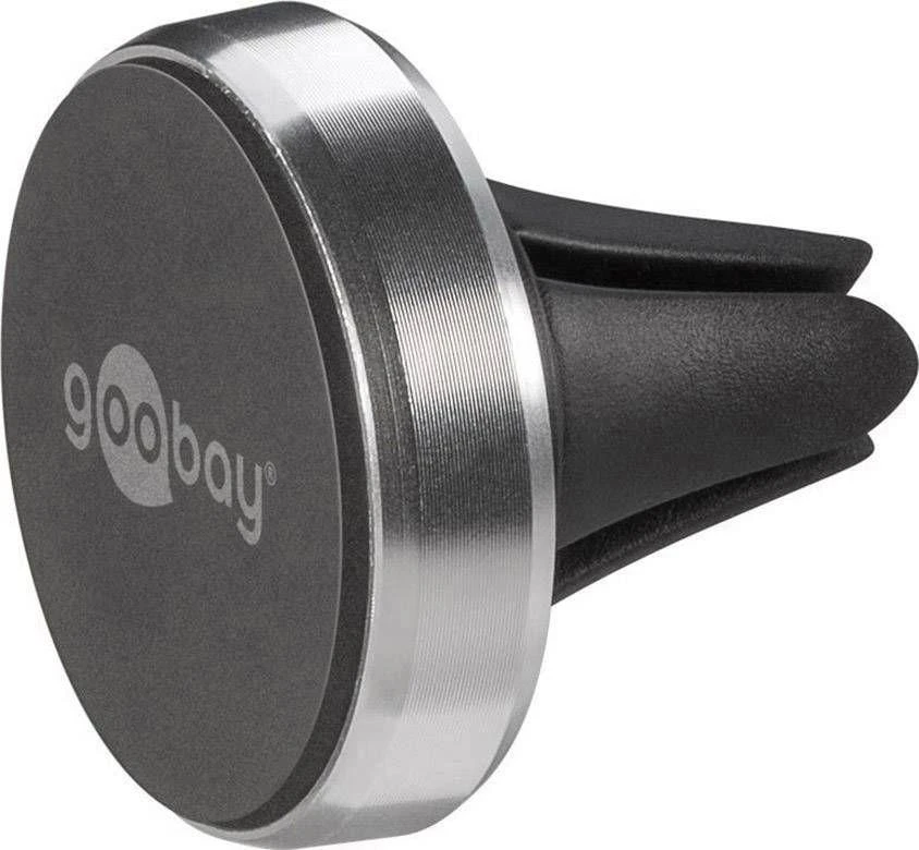Goobay | Magnetinis laikiklis Metalinis plonas dizainas (35 mm) | 38685 | Juodas/Sidabrinis | Magnetinis laikiklis tinka beveik kiekvienam išmaniajam telefonui; Quick-Snap surinkimo technologija greitam ir paprastam naudojimui; Išmanus ir beveik nematomas tvirtinimo variantas ant automobilio ventiliacijos veleno; Puikiai tinka ir kaip stalinis stovas išmaniajam telefonui