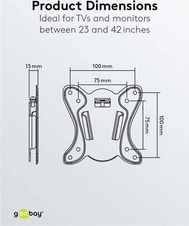 Laikiklis TV Goobay BASIC FIXED S 23"-42" do 25kg