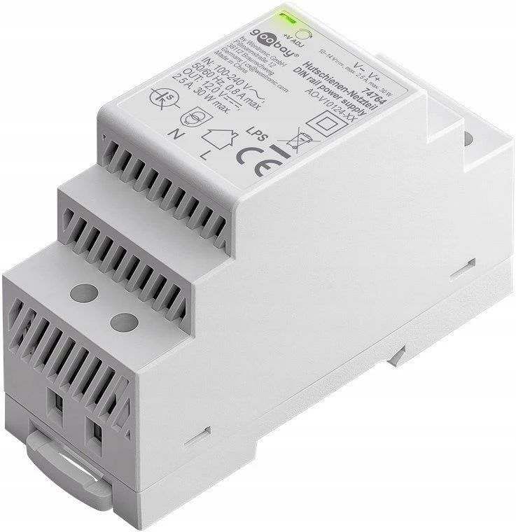 Goobay Maitinimo šaltinis na szynę DIN 12 V (DC), 2,5 A, 30 W