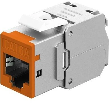 Goobay Modulis Keystone RJ45 CAT 6A, STP, Slim, oranžinė - Wersja kolorystyczna oranžinė
