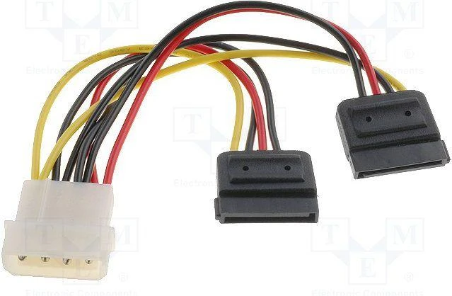 Wentronic „Goobay Molex“ – SATA x2, 0,13 m, daugiaspalvis (68524)