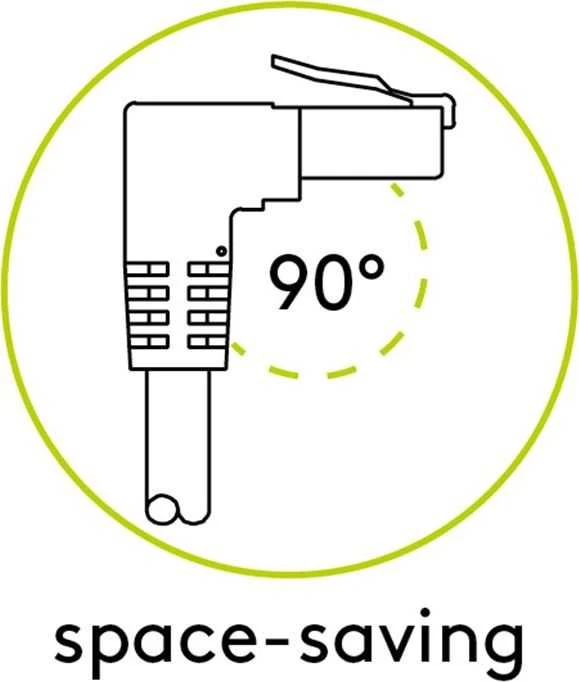 Goobay | Komutacinis kabelis | 51515 | RJ-45 | RJ-45 90°
