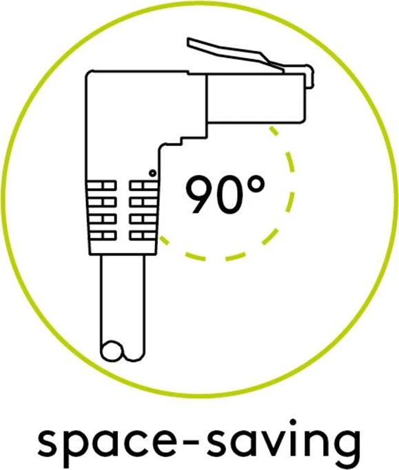 Goobay | Komutacinis kabelis | 51516 | RJ-45 90° | RJ-45