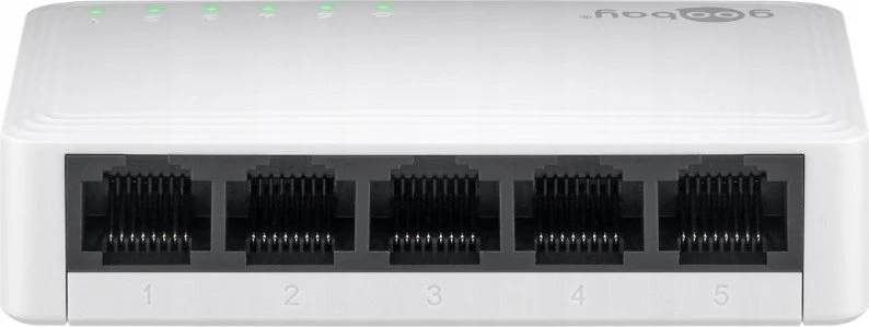 Šakotuvas Goobay 5 prievadų „Gigabit“ komutatorius, baltas 64563 (4040849645631)