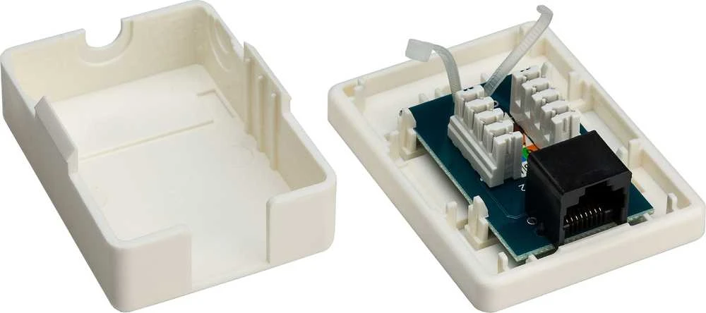 Goobay 77632 Lizdas telekomunikacijų paviršinis montuojamas 1xRJ45 UTP kat.6 77632