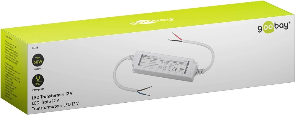 Goobay Transformator do LED 12 V (DC) (DC), 60 W, IP67