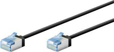 „Goobay“ itin lankstus CAT 6A jungiamasis kabelis, plonas, U/FTP, juodas - Kabelio ilgis 7,5 m