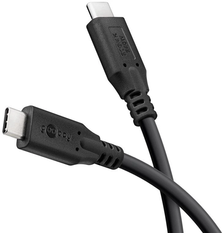 Goobay USB-C - USB-C laidas 1 m, juodas (RB74187)