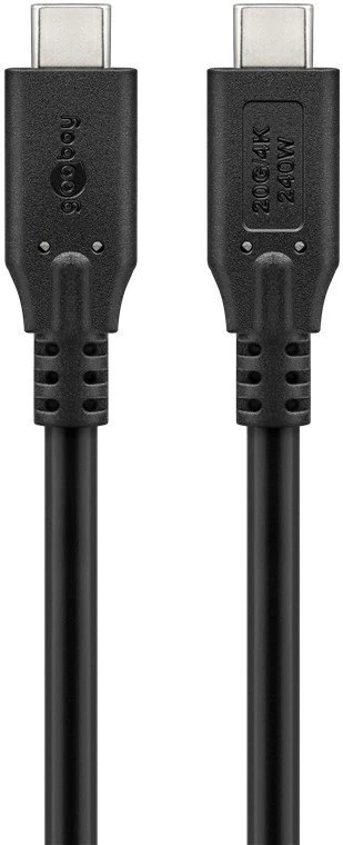 Goobay USB-C - USB-C laidas 1 m, juodas (RB74187)