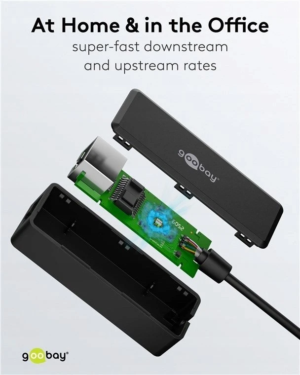 Karta jungiama į tinklą Goobay Adapteris USB-C™ Ethernet, juoda
