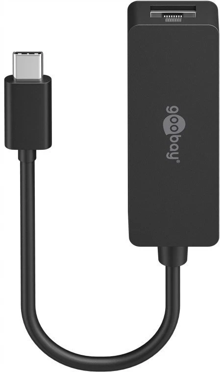 Karta jungiama į tinklą Goobay Adapteris USB-C™ Ethernet, juoda