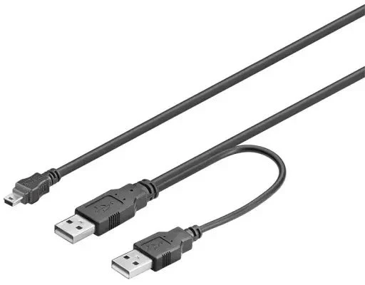 Goobay USB laidas 2x USB-A - microUSB 0,6 m Juodas