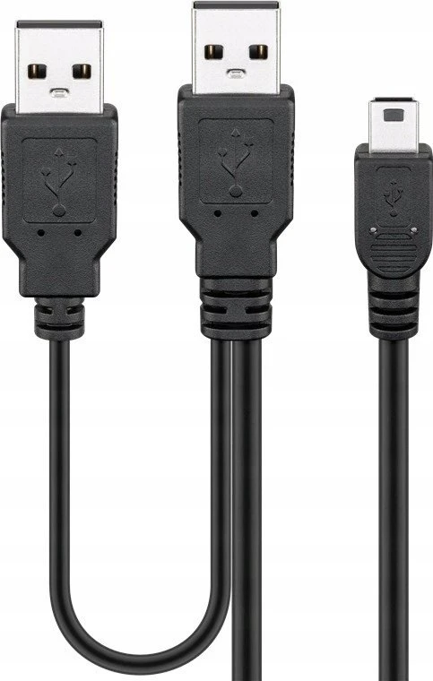 Goobay USB laidas 2x USB-A - microUSB 0,6 m Juodas