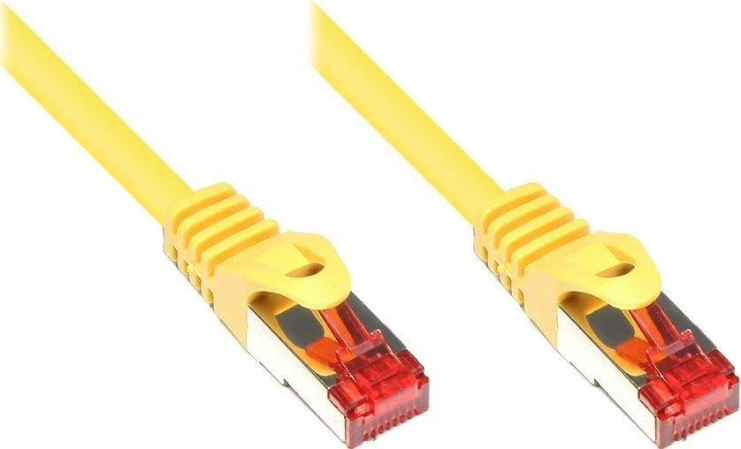 Good Connections Geri ryšiai RNS Komutacinis kabelis su Rastnasenschutz, kat. 6, S/FTP, PiMF, PVC, 250 MHz, geltona, 7,5 m, geros jungtys (8060-075Y)