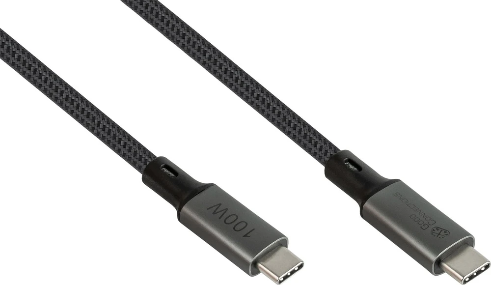 Kabelis USB Good Connections USB-C - USB-C 1 m Pilka (2402-T010A)