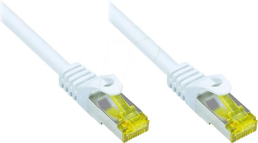 „Good Connections“ RJ45 komutacinis kabelis su Cat.7 žaliu kabeliu ir apsauga nuo įspraudimo (RNS®), S / FTP, PiMF, be halogenų, 600MHz, OFC, Baltas, 50m, ® (8070R-500W)