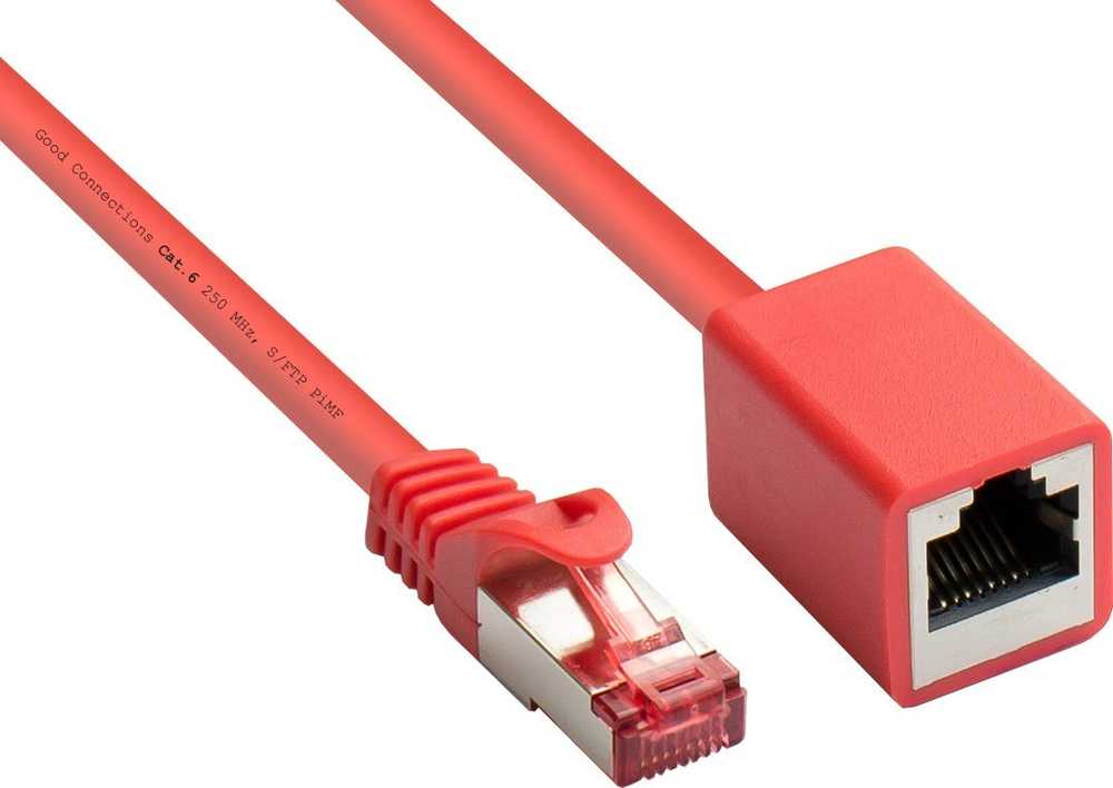 Nezatříděno „Good Connections“ RNS jungiamojo kabelio prailginimas su apsauga nuo skląsčio, Cat. 6, S/FTP, PiMF, PVC, 250MHz, OFC, CU, raudonas, 2m, (8063VR-020R)