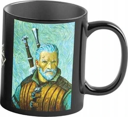 „Cenega Heat“ puodelis su užrašu „Good Loot The Witcher 3 Game Art Chronicles“ – Geralt & Vincent van Gogh 450 ml Juodas