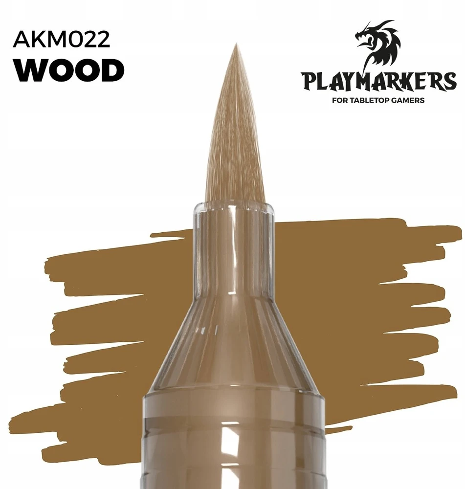 AK Interactive WOOD akrilinis dažų žymeklis su teptuko galiuku