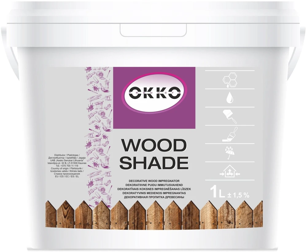 „Good Mood WOOD IMPREG“ medienos atspalvis, riešutmedžio spalvos, 1 l, OKKO