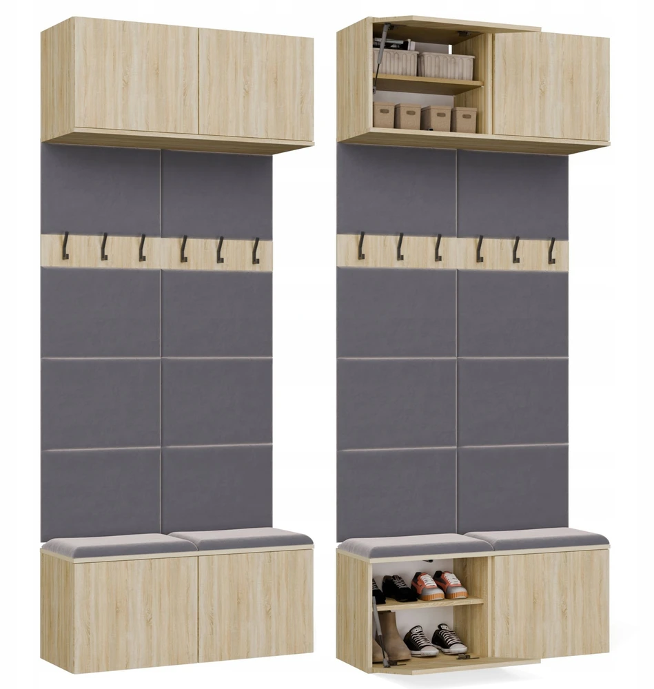 Top E Shop Goodhome Dviguba pakaba spintai HAGA II/2W SONOMA Ąžuolo spalvos