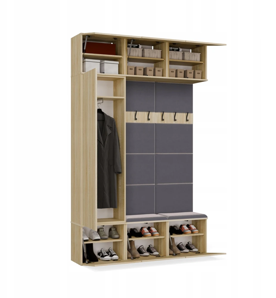 Top E Shop Goodhome spinta IKI III/1Sz2W DYB SONOMA + 2x Wieszak
