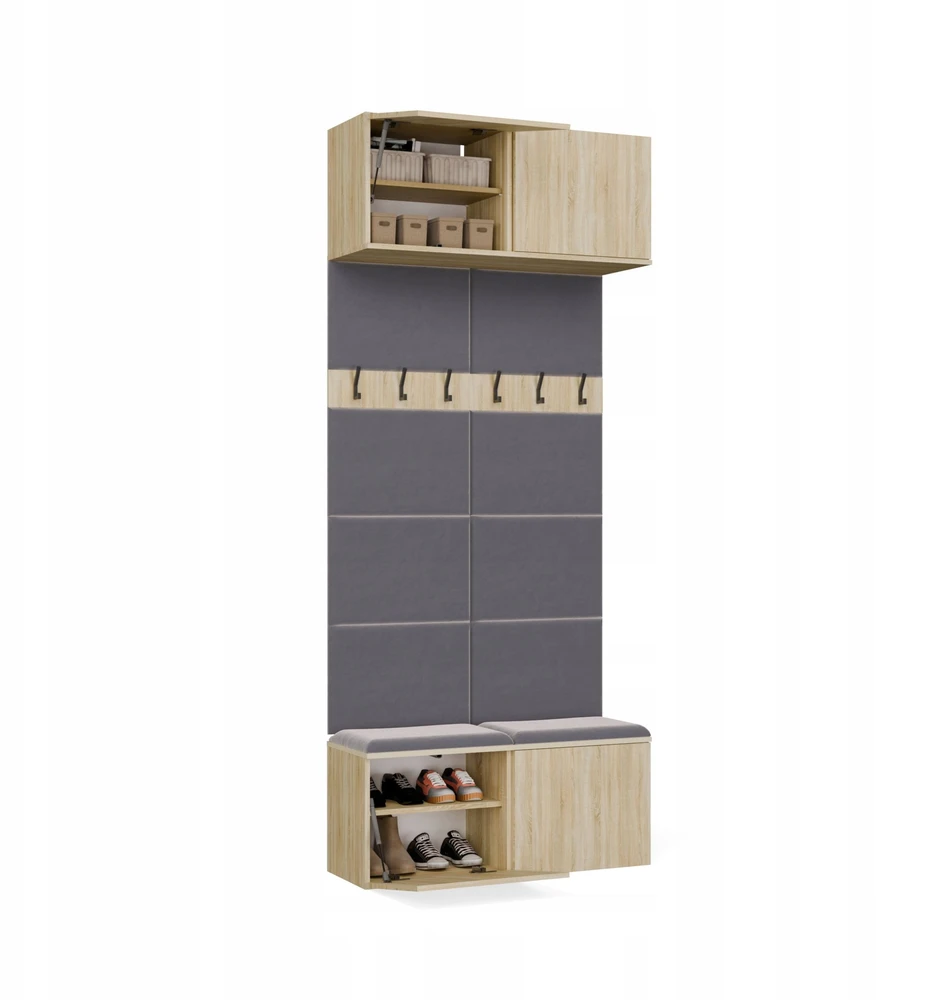 Top E Shop Goodhome Dviguba pakaba spintai HAGA II/2W SONOMA Ąžuolo spalvos