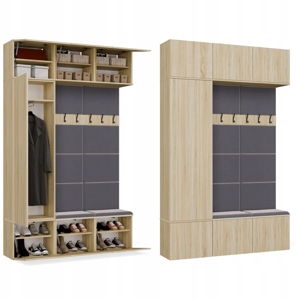 Top E Shop Goodhome spinta IKI III/1Sz2W DYB SONOMA + 2x Wieszak