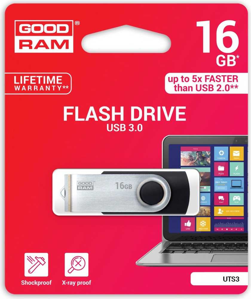„Pendrive GoodRam UTS3“, 16 GB (UTS3-0160K0R11)