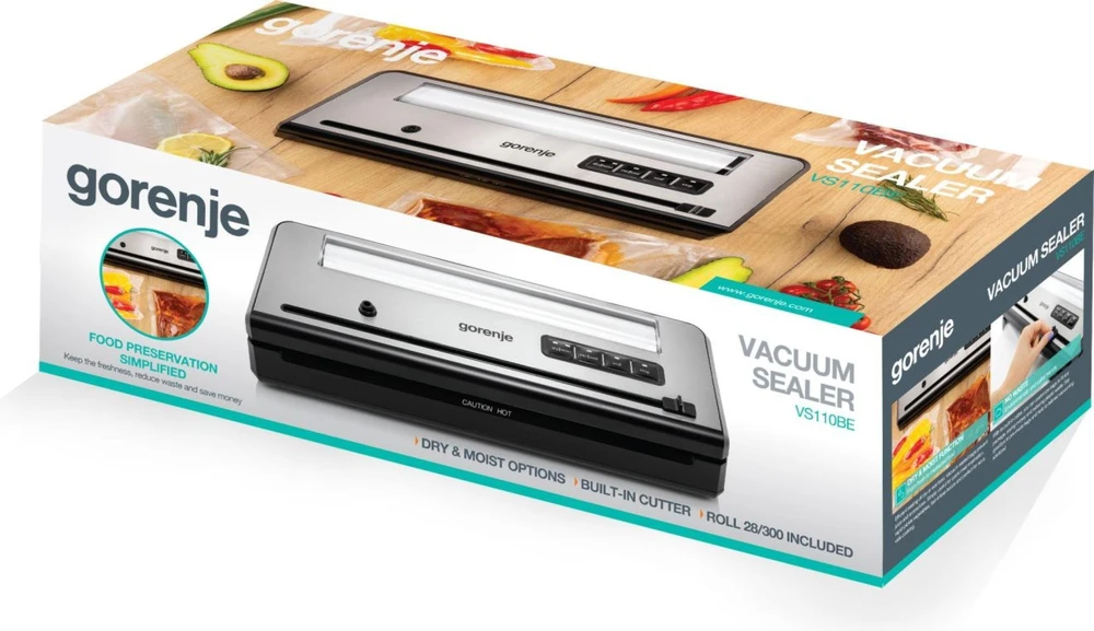 Gorenje Vacuum sealer | VS110BE | Power 110 W | Juodas/Sidabrinis