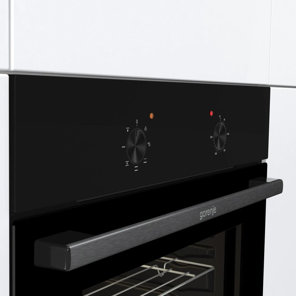 Gorenje orkaitė | BO6615E01B | 60 l | Elektrinė | Emalio valymas | Paspaudžiami mygtukai | Konvekcinė | Aukštis 59,5 cm | Plotis 59,5 cm | Juodas