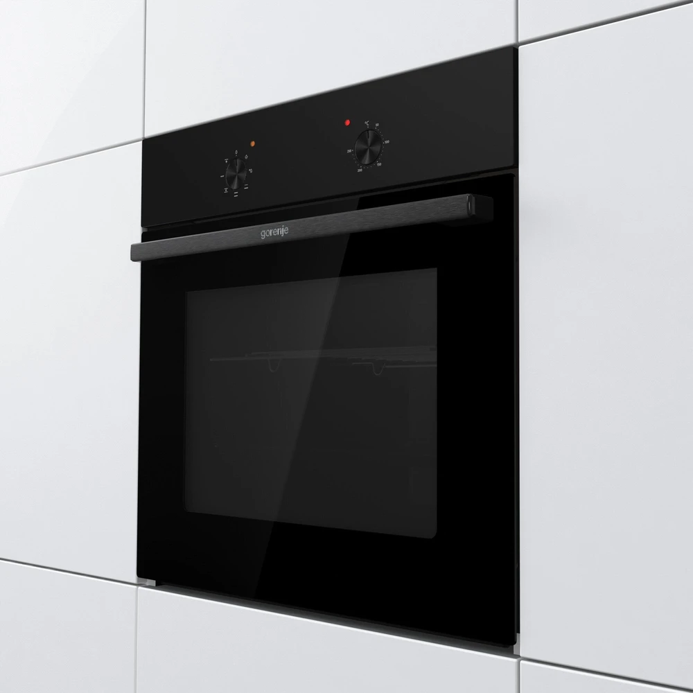 Gorenje orkaitė | BO6615E01B | 60 l | Elektrinė | Emalio valymas | Paspaudžiami mygtukai | Konvekcinė | Aukštis 59,5 cm | Plotis 59,5 cm | Juodas