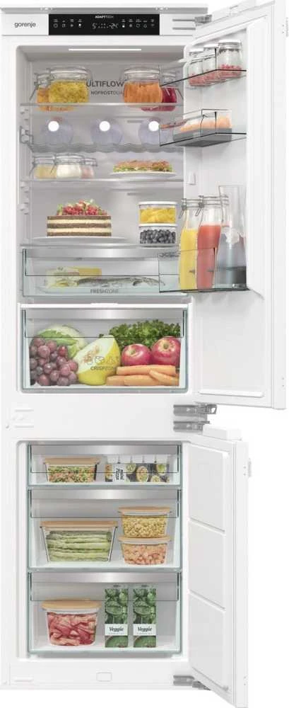 Gorenje Šaldytuvas | NRKI517E62WF | Energy efficiency class E | Built-in | Combi | Height 177.2 cm | No Frost system | Šaldytuvas net capacity 176 L | Šaldiklis net capacity 76 L | Ekranas | 35 dB | Baltas