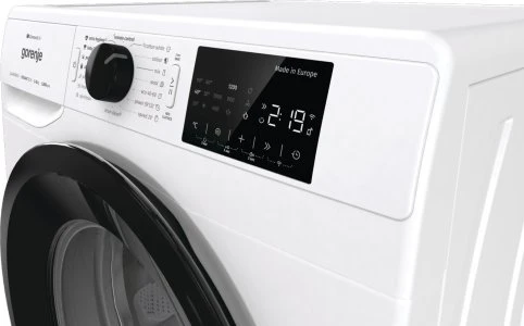 Gorenje | Skalbimo mašina | WPNEI82A1SWIFI | Energy efficiency class A | Front loading | Skalbimo talpa 8kg | 1200 RPM | Gylis 55 cm | Plotis 60 cm | Ekranas | LED | Steam function | Baltas