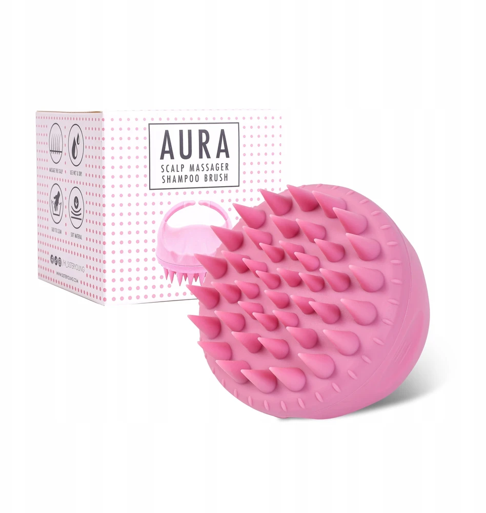 Sister Young Aura Scalp Massager Šampūnas Rožinė