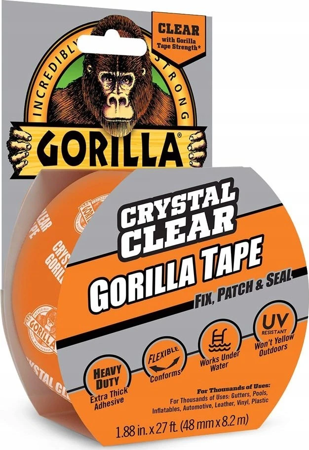 Gorilla Tape Clear Repair izoliacinė juosta skaidri 4.88cm × 8.2m