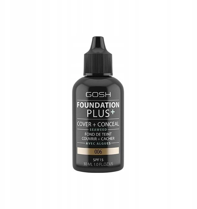Gosh Foundation Plus+ Cover & Conceal Liquid Foundation 006 Honey SPF15, 30 ml