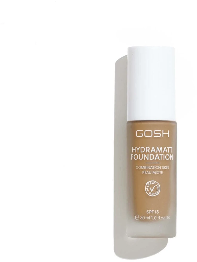„Gosh Hydramatt“ matinis skystas makiažo pagrindas „014Y Dark SPF15“, 30 ml