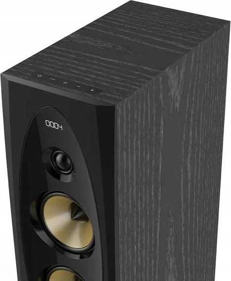 Kompiuterio kolonėlės Fenda F&D T-60X PRO 2.0 pastatomos garso kolonėlės, 120 W RMS (60 W x 2), 1 colio aukštų dažnių garsiakalbis + 2 4 colių garsiakalbiai + 8 colių žemų dažnių garsiakalbis kiekvienam kanalui, BT 5.3 / Optinis / Bendraašis / AUX / USB / Karaoke funkcija / LED ekranas / Nuotolinio valdymo pultas / Mikrofonas / Medinis, Jutiklinis mygtukas, Juodas