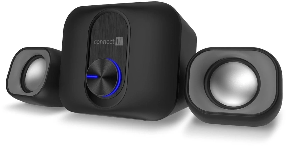 Kompiuterio kolonėlės „Connect IT Rumble PRO PC 2.1 USB 3.5mm“ garsiakalbiai, juodas (CSP-2100-BK)