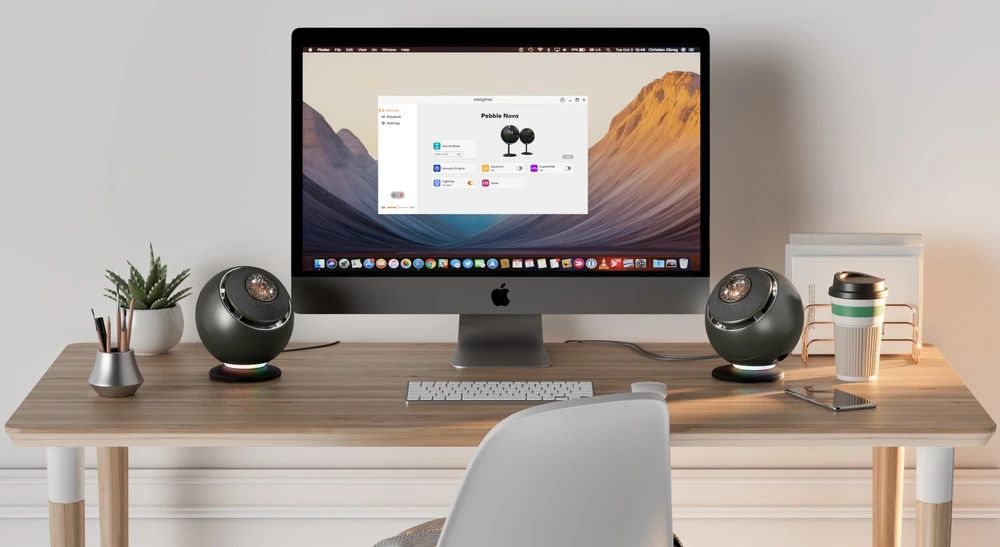 Kompiuterio kolonėlės Creative Pebble Nova USB-C 2.0 computer speakers juodos spalvos