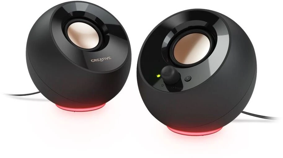 Kompiuterio kolonėlės Creative 2.0 Pebble SE USB-C kompiuterio garsiakalbiai su RGB apšvietimu