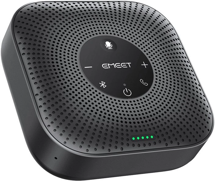 Konferencijų Garsiakalbis - EMEET OfficeCore M0 Plus 4-Mikrofonų Rinkinys, USB-C, Bluetooth, Juoda