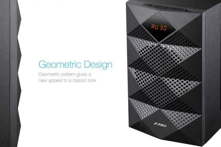 Kompiuterio kolonėlės Fenda F&D A180X 2.1 daugialypės terpės garsiakalbiai, 42W RMS (14Wx2+14W), 2x3'' palydovai + 5,25'' žemųjų dažnių garsiakalbis, BT 5.0/AUX/USB/FM/LED Ekranas/Nuotolinio valdymo pultas/Medinis/Juodas