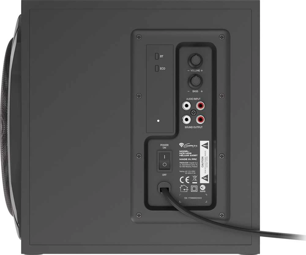 Kompiuterio kolonėlės GENESIS Helium 610BT Computer Speakers, Wired, Bluetooth, Juodas | Genesis | Helium 610BT | Bluetooth | Raudona/Juodas