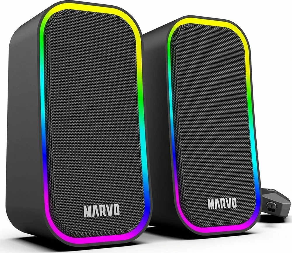 Kompiuterio kolonėlės Marvo SG-225 Havoc 20 2.0 Stereo RGB žaidimų kolonėlės | Juodos