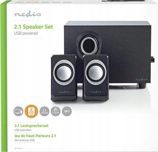 Kompiuterio kolonėlės Nedis CSPR10021BK kompiuterio garsiakalbiai